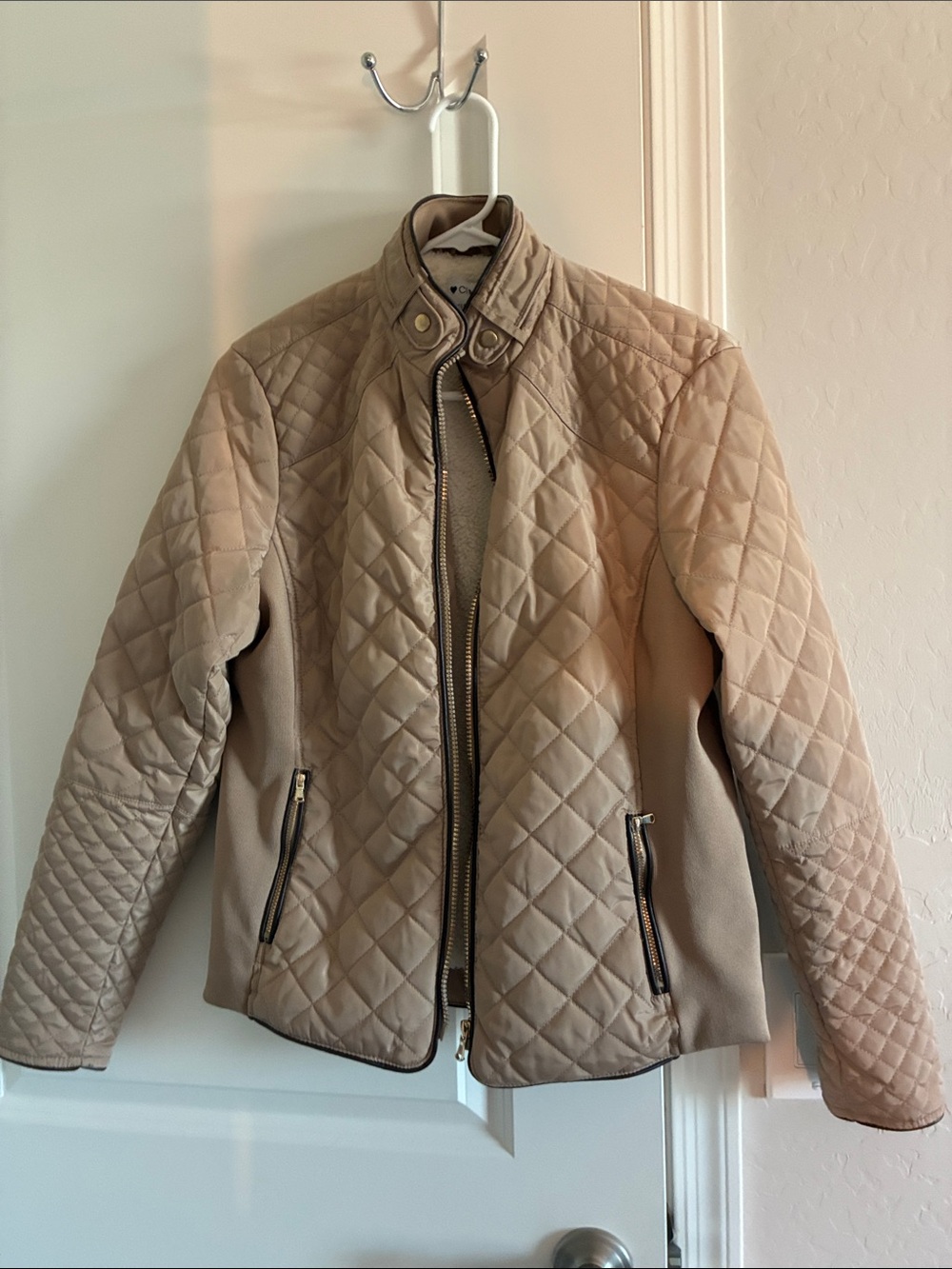 Othr Quilted Light Beige Bomber Jacket